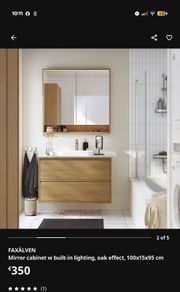 Bathroom Mirror Cabinet IKEA Faxalven 100cm
