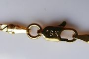 18K Yellow Gold Plated Oval Mirror Chain Link Necklace L-18"