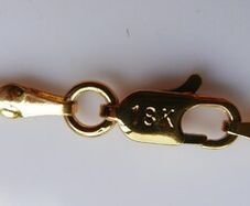 18K Yellow Gold Plated Oval Mirror Chain Link Necklace L-18"