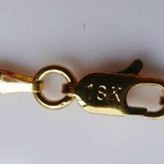 18K Yellow Gold Plated Oval Mirror Chain Link Necklace L-18"