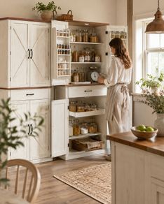 Kitchen Pantry Storage Cabinet Country Style Tall