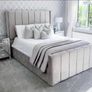 Ottoman Winged Panel Plush Velvet Upholstered Bed Frame Double & King Size Bed Image 8