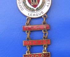 OXFORDSHIRE ROAD SAFETY LEAGUE (child's road safety courses) - award badge with 4 bars (1960's). Rare with added bars.