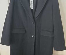 M and S Men's Wool Coat -Size L -Brand New - Black
