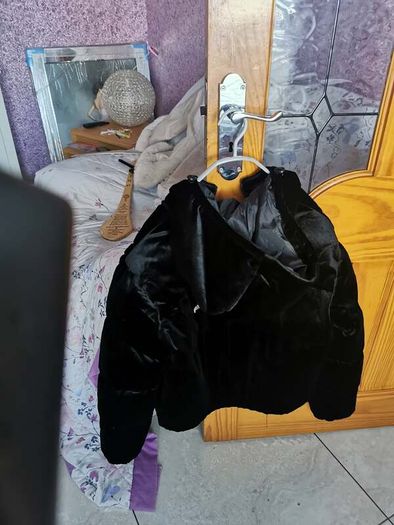 Tommy Hilfiger navy puffer jacket with faux fur hood