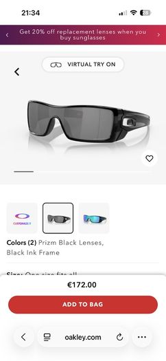 Oakley Batwolf Sunglasses- White