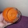 1960's Orange ruffled blown glass vase Image 8