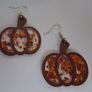 Fall Glitter Resin & Wood Pumpkin Earrings Image 2