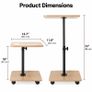 Adjustable C-Shaped Side Table with Wheels Image 2
