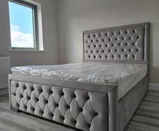 New Double & King Size Bed Frame With Mattress Opt