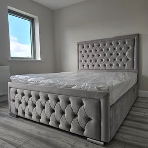 New Double & King Size Bed Frame With Mattress Opt