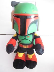 Star Wars Boba Fett Plush Stuff Toy Plastic Head 2021 Mattel