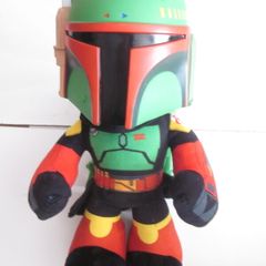 Star Wars Boba Fett Plush Stuff Toy Plastic Head 2021 Mattel