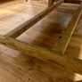 Irish Farmhouse Pine Table - Four-plank Top, Mortise & Tenon Stretcher Base, Stripped Raw Image 3