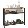 Sideboard Console Table Hall Shelf, Industrial Design, 100 cm x 29.5 cm x 90 cm, Brown + Black Image 5