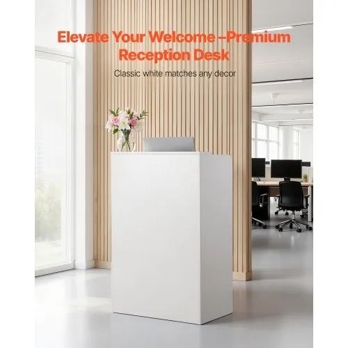 Reception Desk, 60 cm Rectangular Front Counter Table, Modern Office Reception Desk with Drawer, Small Minimalist Retail Counter Table
