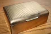 Vintage State Express Cigaretter, Tobacco, Snuff Box, 1950's. Brass, Wood. 12 x 9cm H-4,5cm