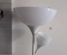 White Floor Lamp with Reading Light   Excellent Condition