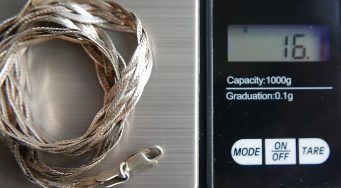 Vintage 925 Sterling Silver 5 Strands Braided Made in ITALY Necklace, length 18" - 16,1g