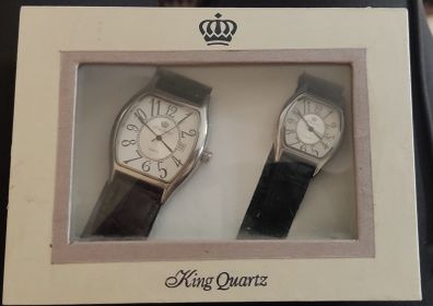 Vintage King Quartz/Seiko His & Hers Tonneau Watches