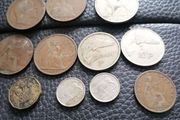 selection of old coins, can be sold separately or as a lot