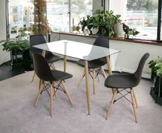 Nordic Dining Set 4 chairs Black .