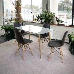 Nordic Dining Set 4 chairs Black . Perfect Gift
