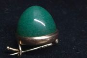 Antique Imperial Russian 14ct Gold Jade Brooch Moscow c.1890 1896 6g