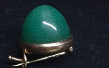 Antique Imperial Russian 14ct Gold Jade Brooch Moscow c.1890 1896 6g