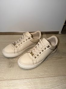 ALDO Women's Beige Leather Low Top Trainers - size UK 5