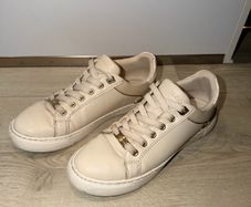 ALDO Women's Beige Leather Low Top Trainers - size UK 5