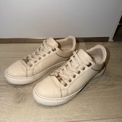 ALDO Women's Beige Leather Low Top Trainers - size UK 5