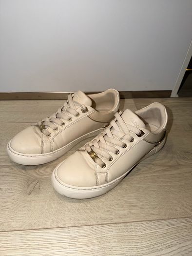 ALDO Women's Beige Leather Low Top Trainers - size UK 5