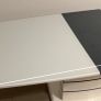 Extendable dining table with white glass top Image 5