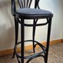 Mid-Century Modern Ebonized Bentwood Fanback Bar Stool Image 2