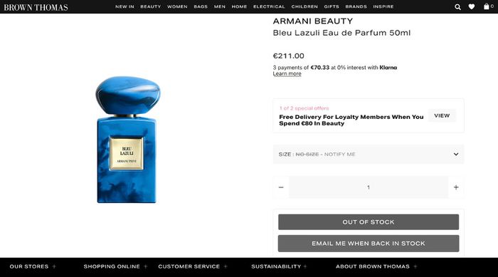 Armani Prive Bleu Lazuli Eau de Parfum 50ml