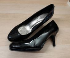 M&S black court shoes