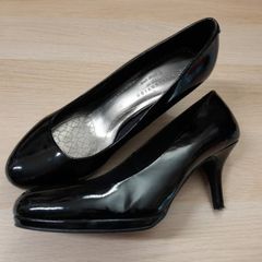 M&S black court shoes