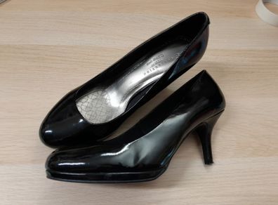 M&S black court shoes