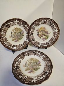 Palissy Royal Worcester Game Series Dinner Plates x 3