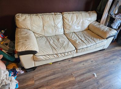 Italian leather 3 seater sofa
