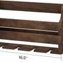 Fully Assembled Wall Wood Wine Rack and Glass Holder, Can Hold Up to 5 Bottles and 4 Stemware Glasses , Rustic Wine Storage Display Shelf for Kitchen, Dining Room, Bar,42x10x 24cm Image 3