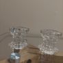Pair of 1970s Reims VMC French Glass Candlestick Holders. Image 2