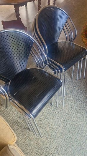 Metal Bistro Chairs x 8