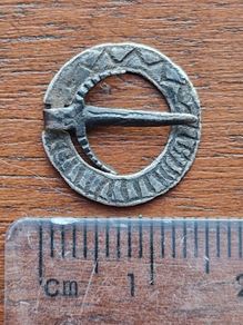 13-15th century Silver Annular Brooch, dagger pin design, exceptional rarity!