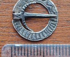 13-15th century Silver Annular Brooch, dagger pin design, exceptional rarity!