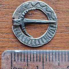 13-15th century Silver Annular Brooch, dagger pin design, exceptional rarity!
