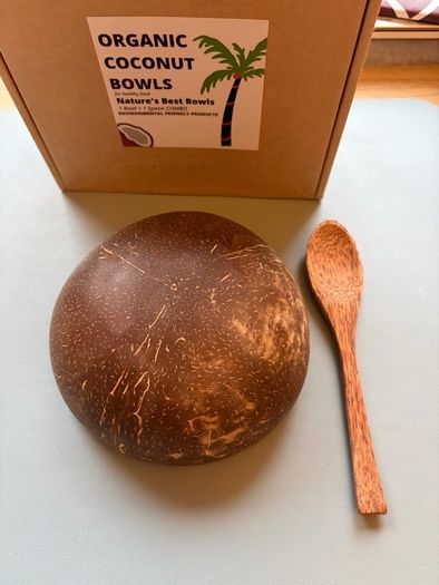 Coconut Bowl with Spoon - New Organic Reusable Kitchen Utensil