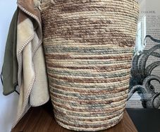 Large Woven Seagrass Storage Basket Boho Style
