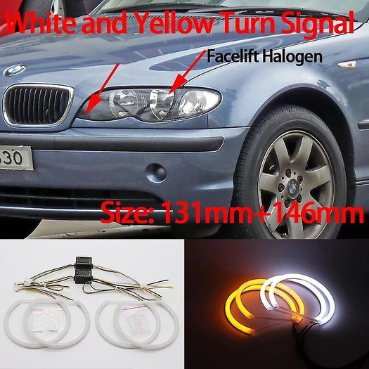 BMW 3 series E46 316i 318i 320d 323i 328i 330i 325xi 330d 1998-2005 LED Cotton Angel Eyes halo rings daytime light